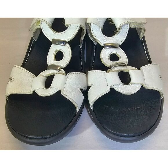 Rieker Womens White Leather Sandals With Adjustable Straps & Ring Detail size 11 - Picture 9 of 13